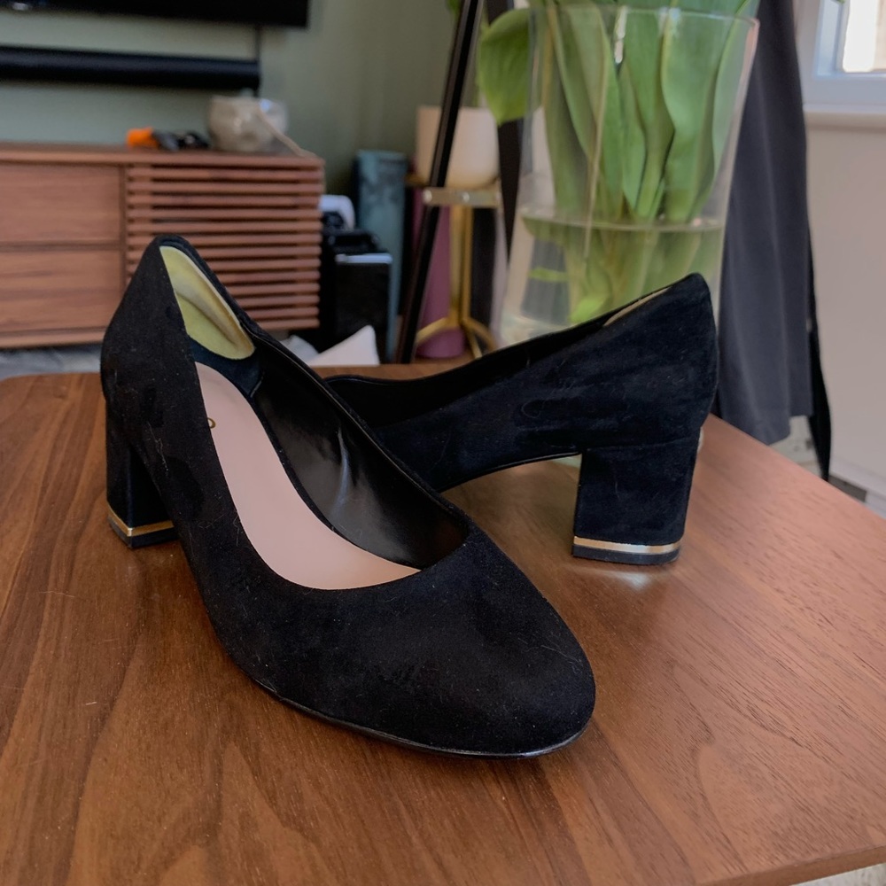ALDO suede leather black kitten pumps